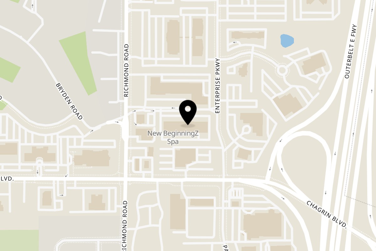 Map showing the location of Jamerican Kitchen Cafe on 3365 Richmond Rd Suite 125 in Beachwood